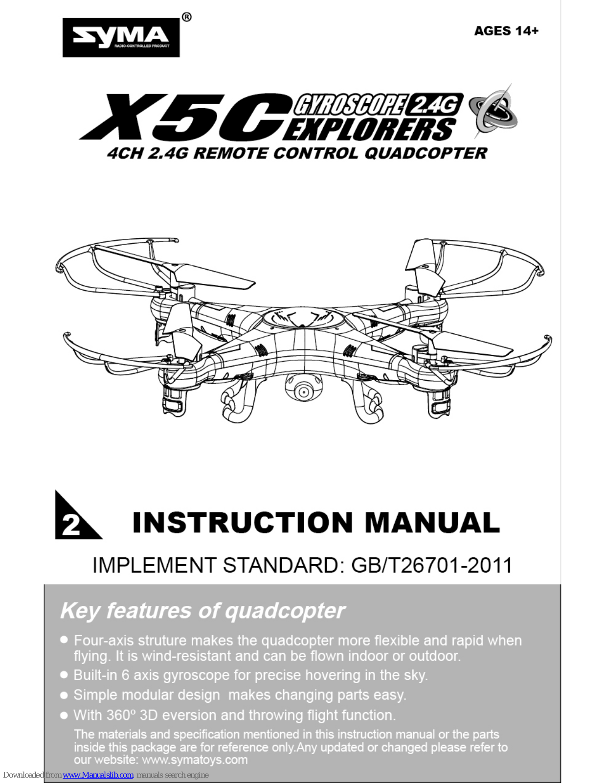 SYMA X5C Explorers Instruction Manual