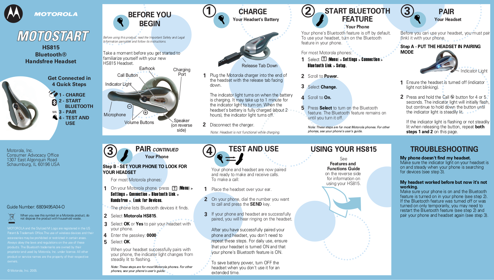 Motorola QG-HS815 user Manual