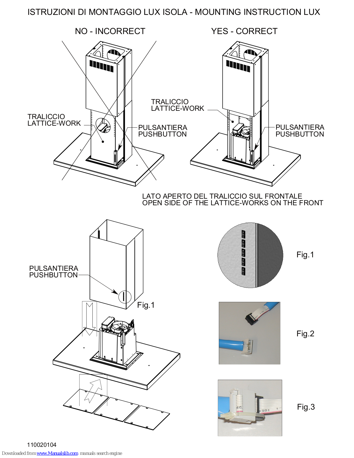 FALMEC ISLAND LUX, LUX Mounting Instruction