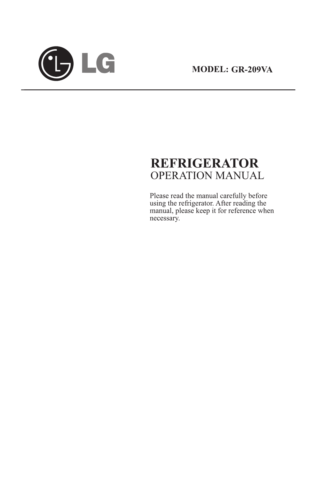 LG GC-209V Owner’s Manual