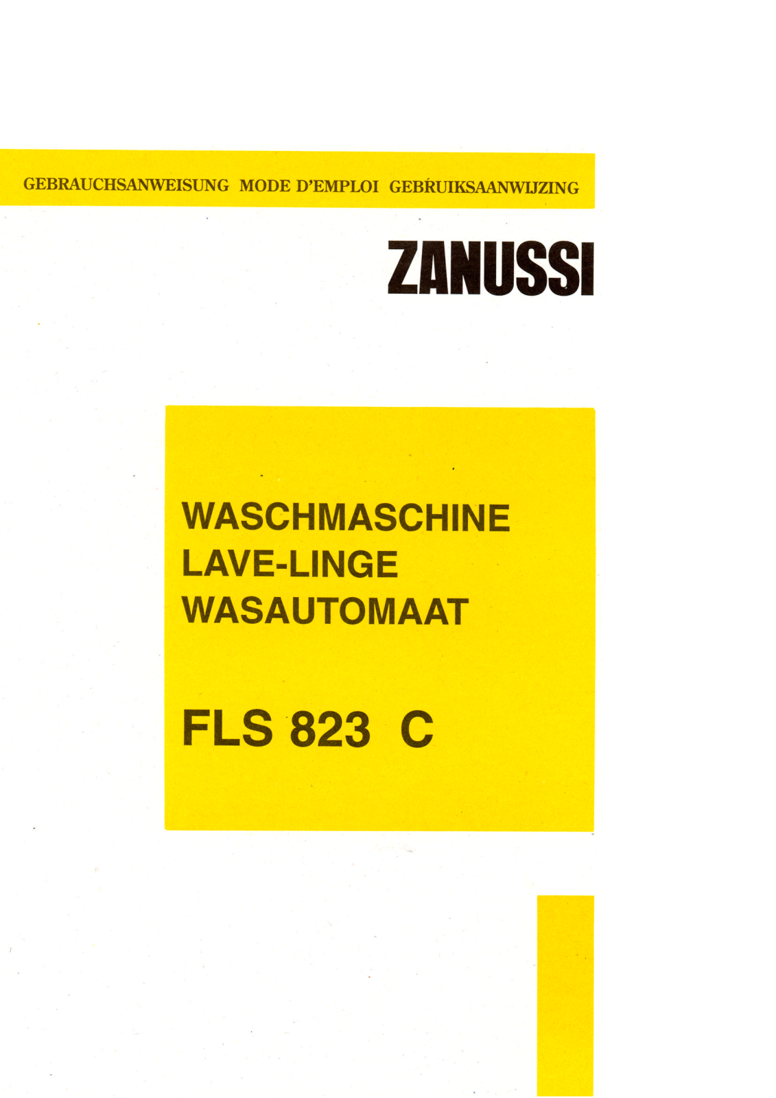 Zanussi FLS823C User Manual