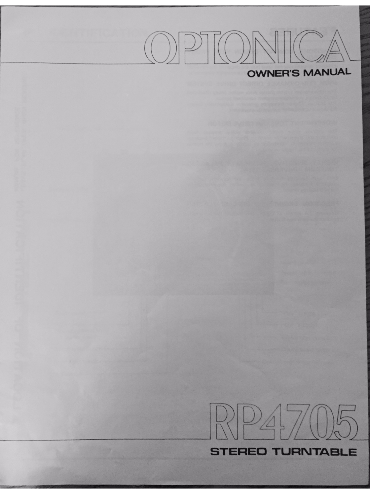 Optonica RP4705 User Manual