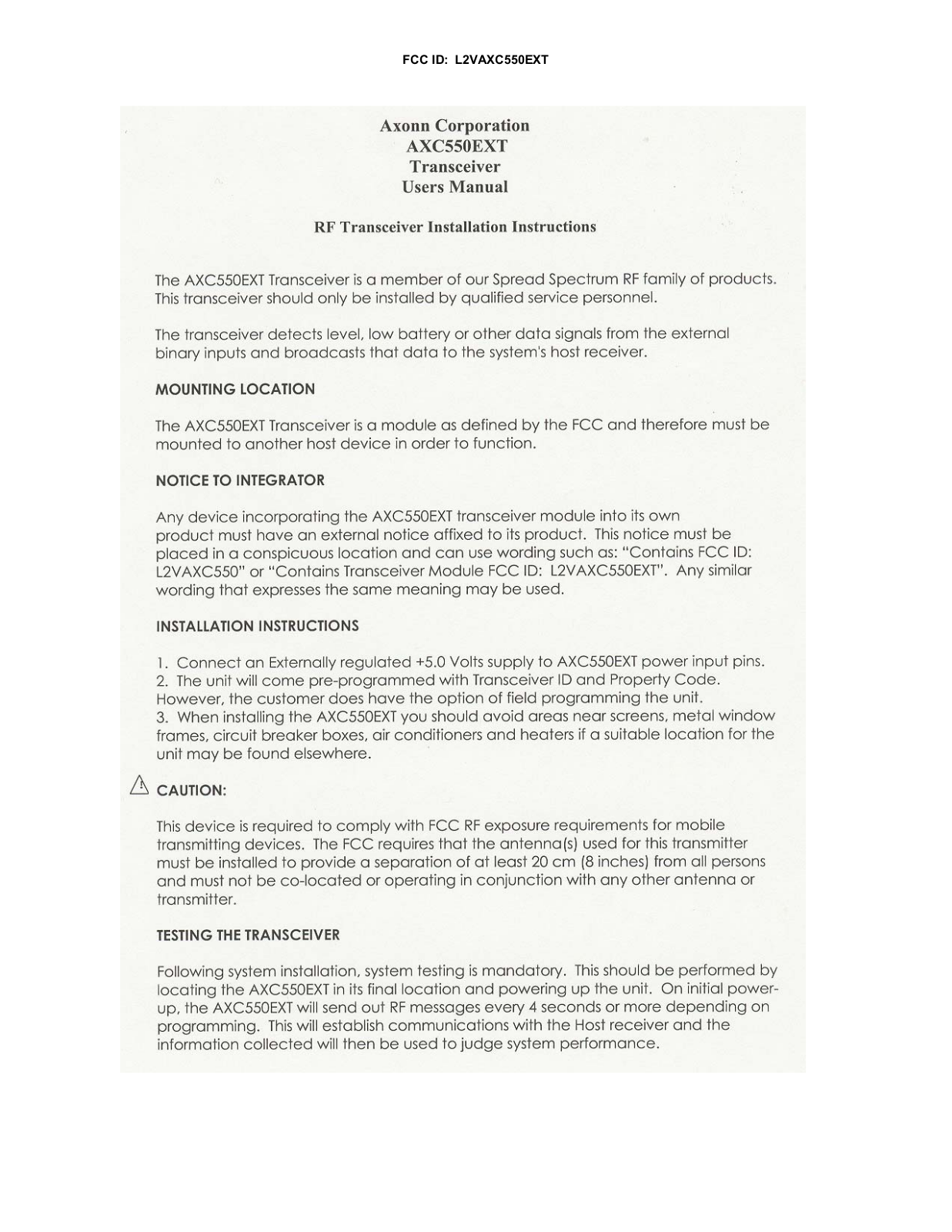 Spot AXC550EXT User Manual - ManualMachine.com