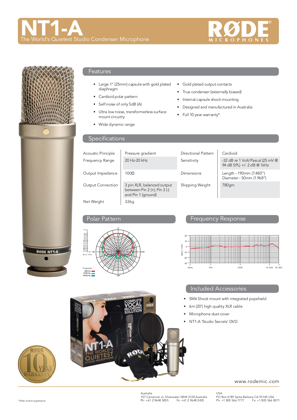 Rode NT1-A Data sheet