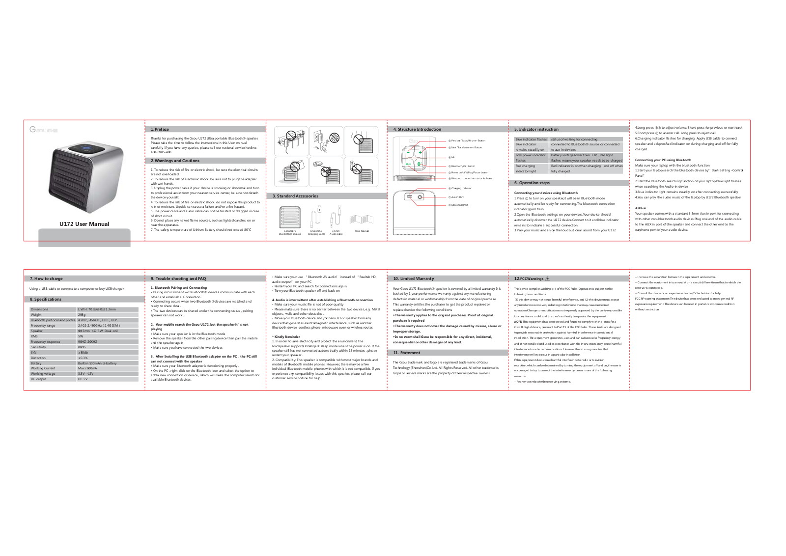 GSOU Technology BT170 User Manual