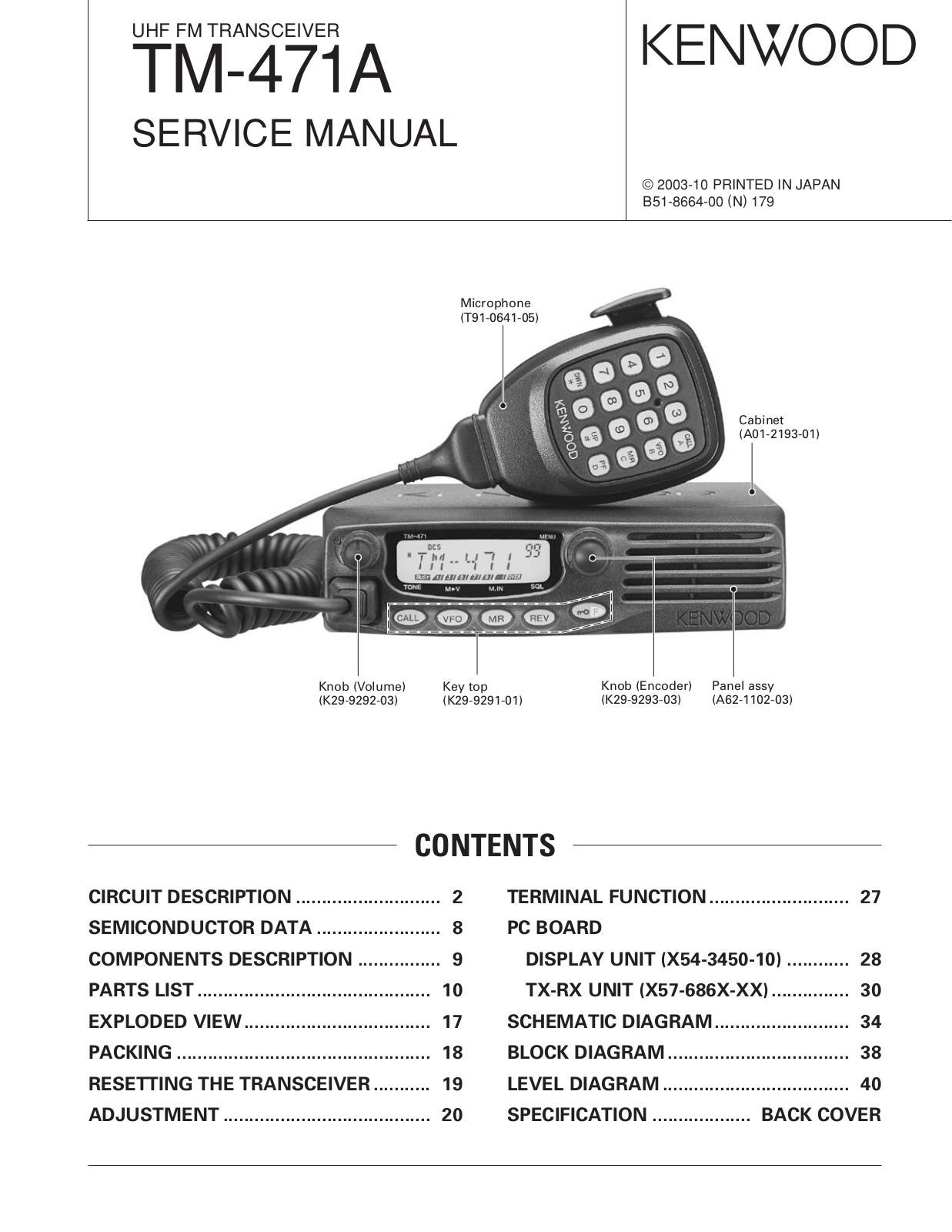 Kenwood TM-471A Service Manual