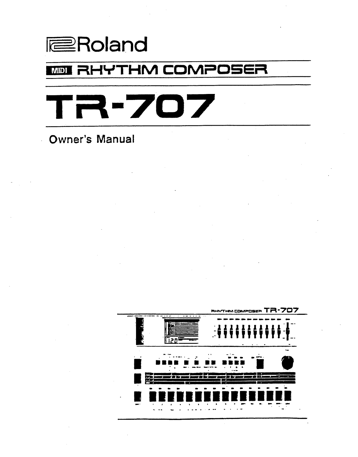 Roland Corporation TR-707 Owner's Manual