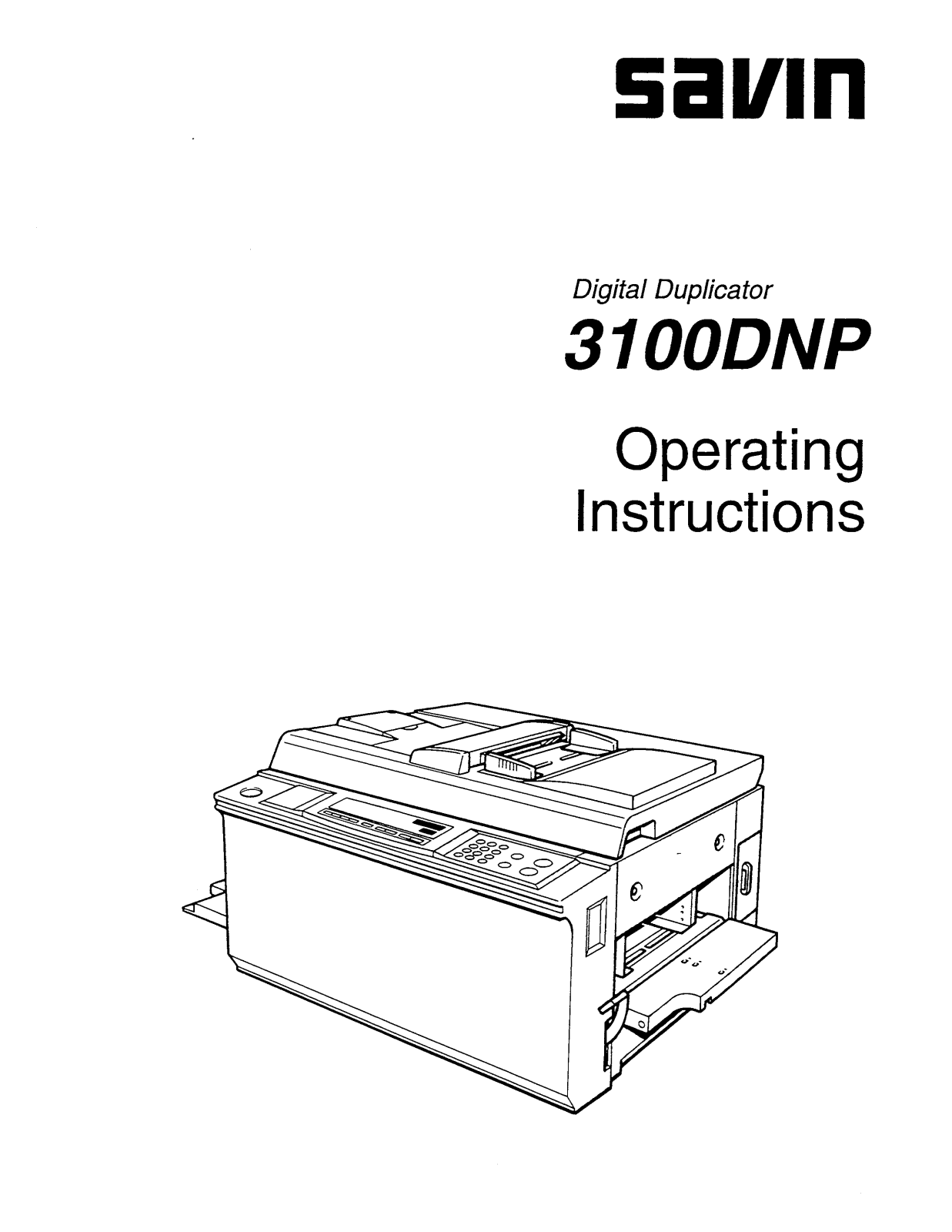 Savin 3100DNP Operating Instruction