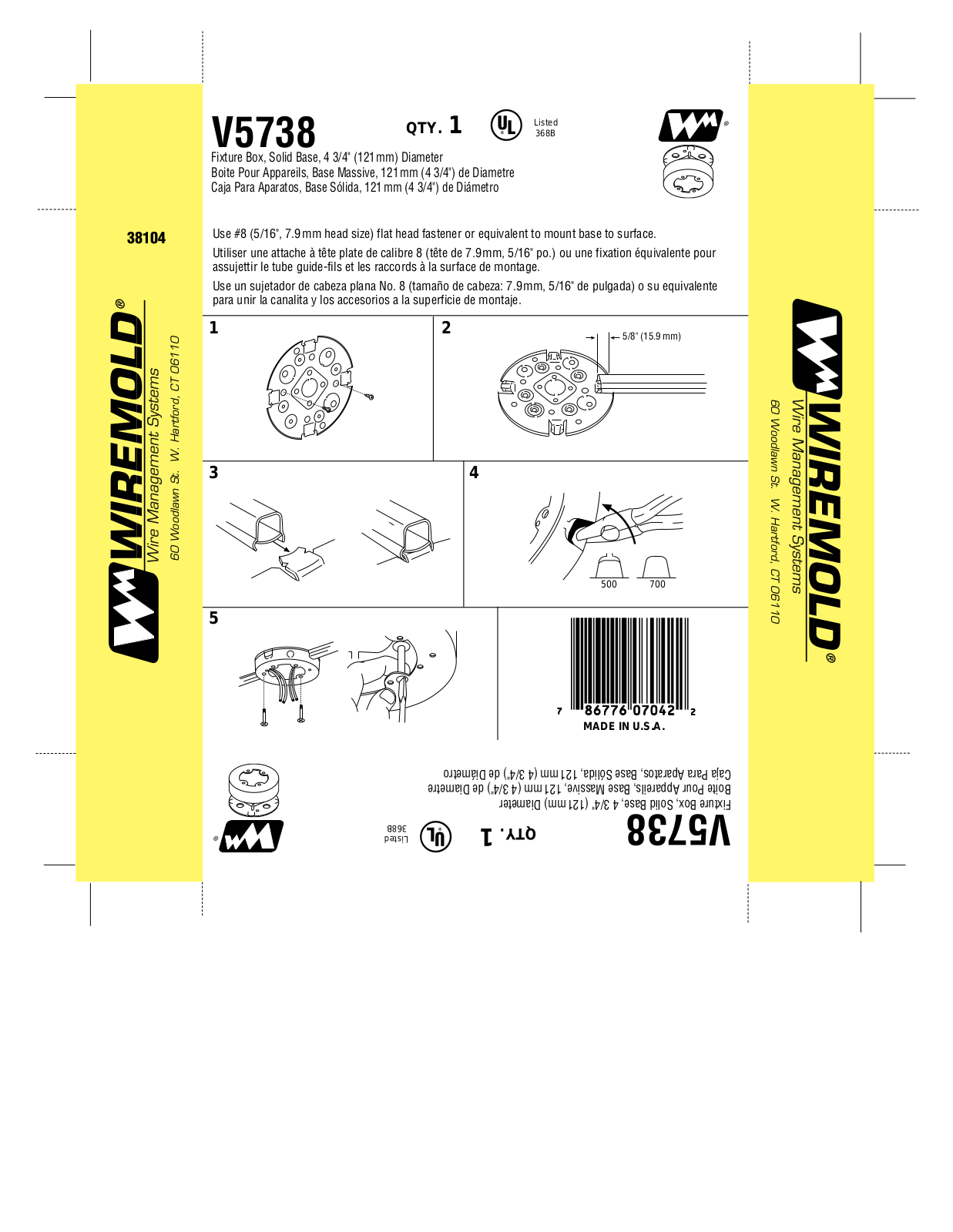 Wiremold V5738 Installation Manual - ManualMachine.com