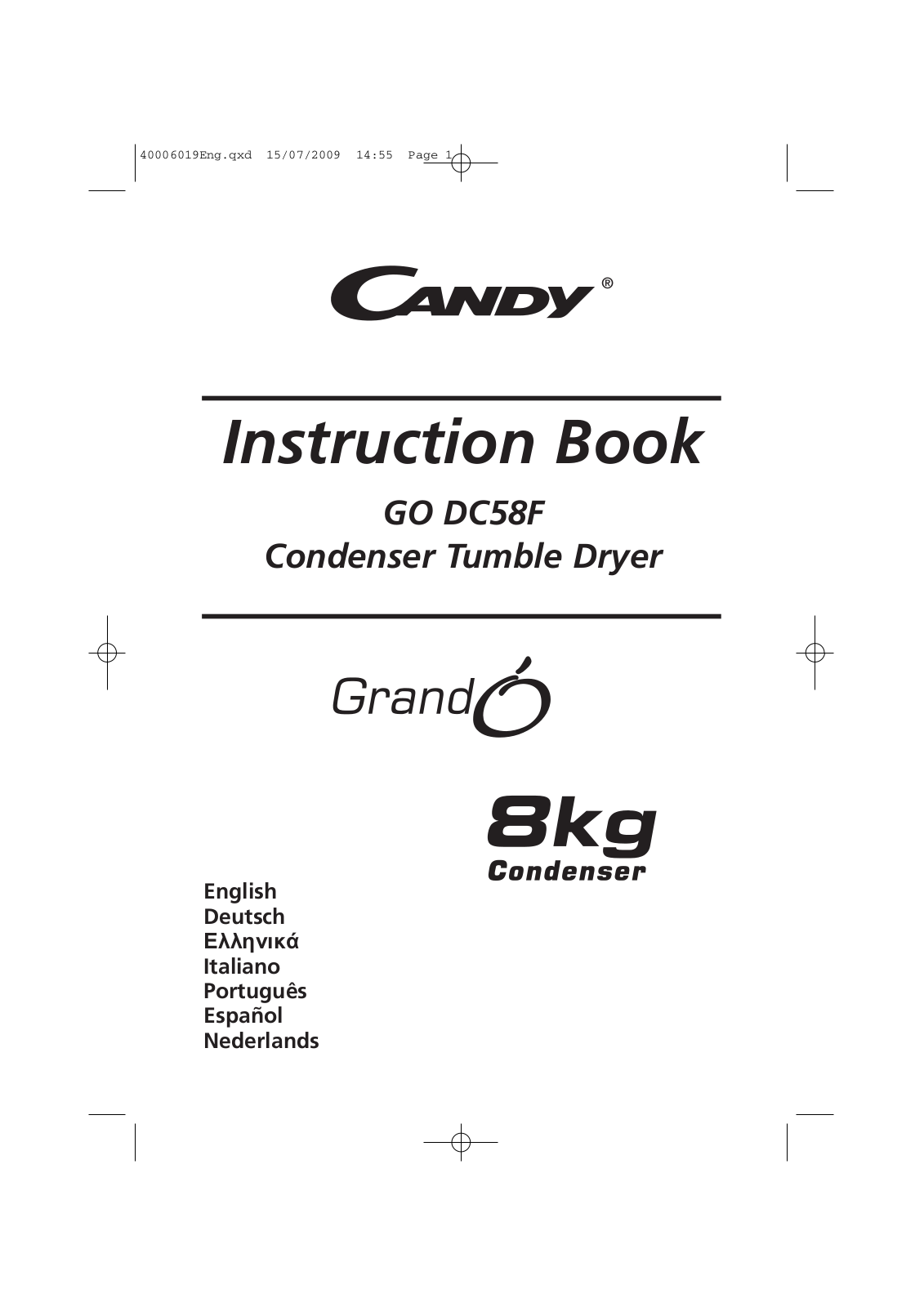 Candy GO DC58F User Manual