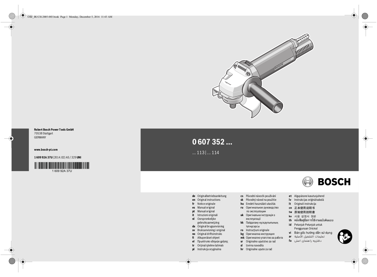 Bosch 0 607 352 113, 0 607 352 114 Service Manual