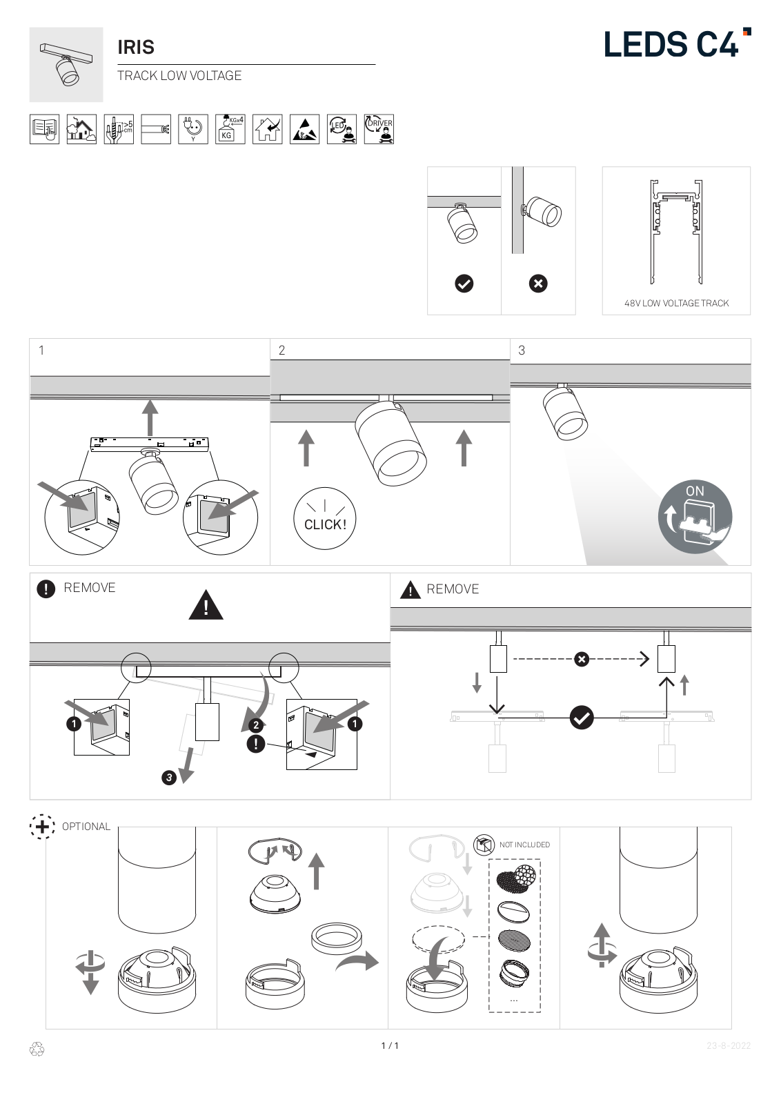 LEDS-C4 IRIS TRACK LOW VOLTAGE User guide - ManualMachine.com