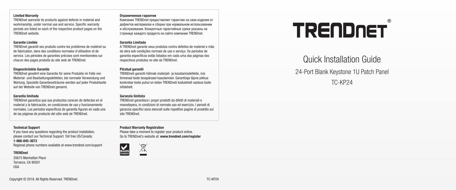 Trendnet TC-KP24 Quick Installation Guide