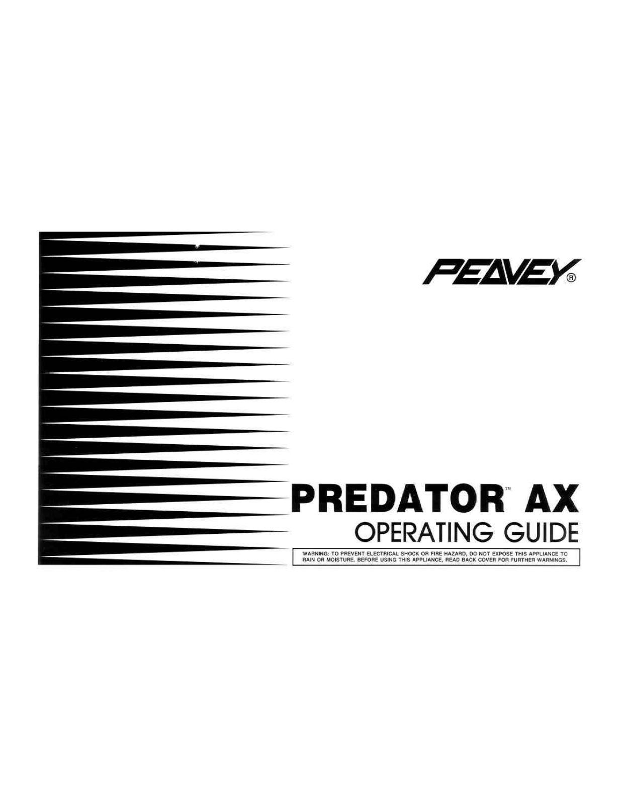 Peavey PREDATOR AX Operating guide