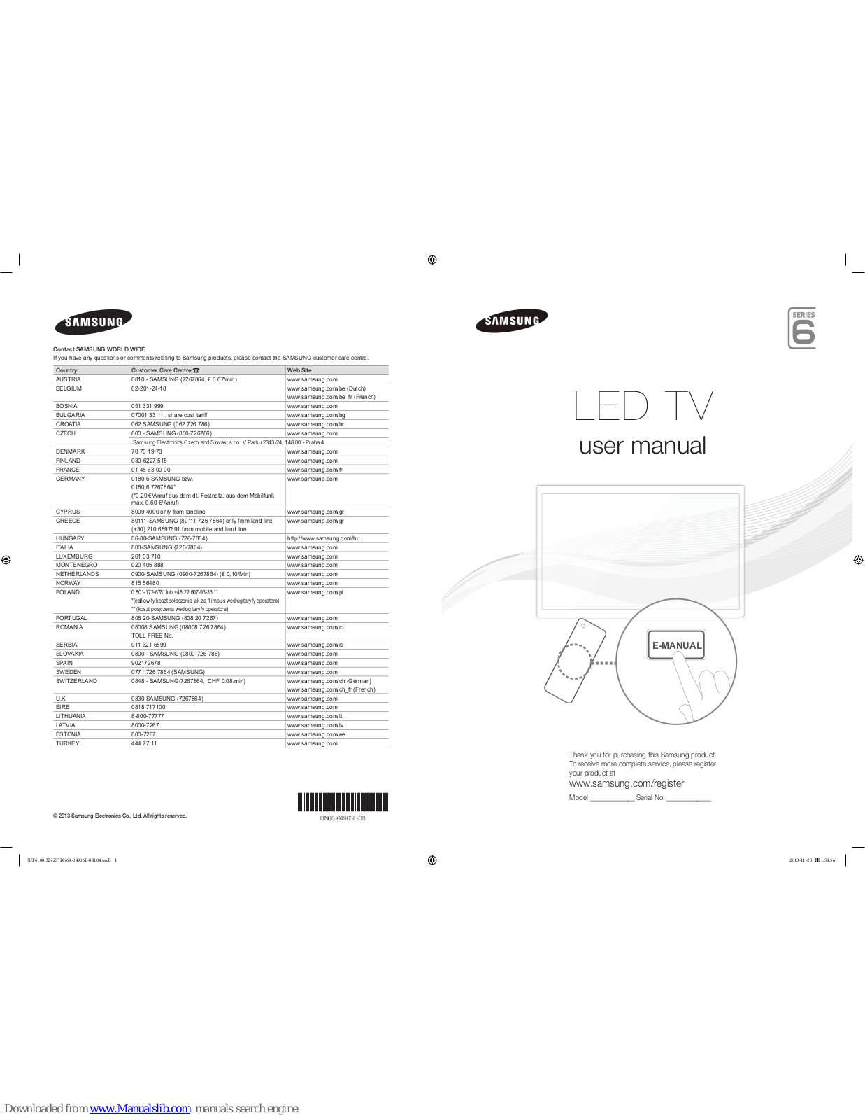 Samsung UE32F6100, UE50F6100, UE55F6100, UE46F6100, UE40F6100 User Manual