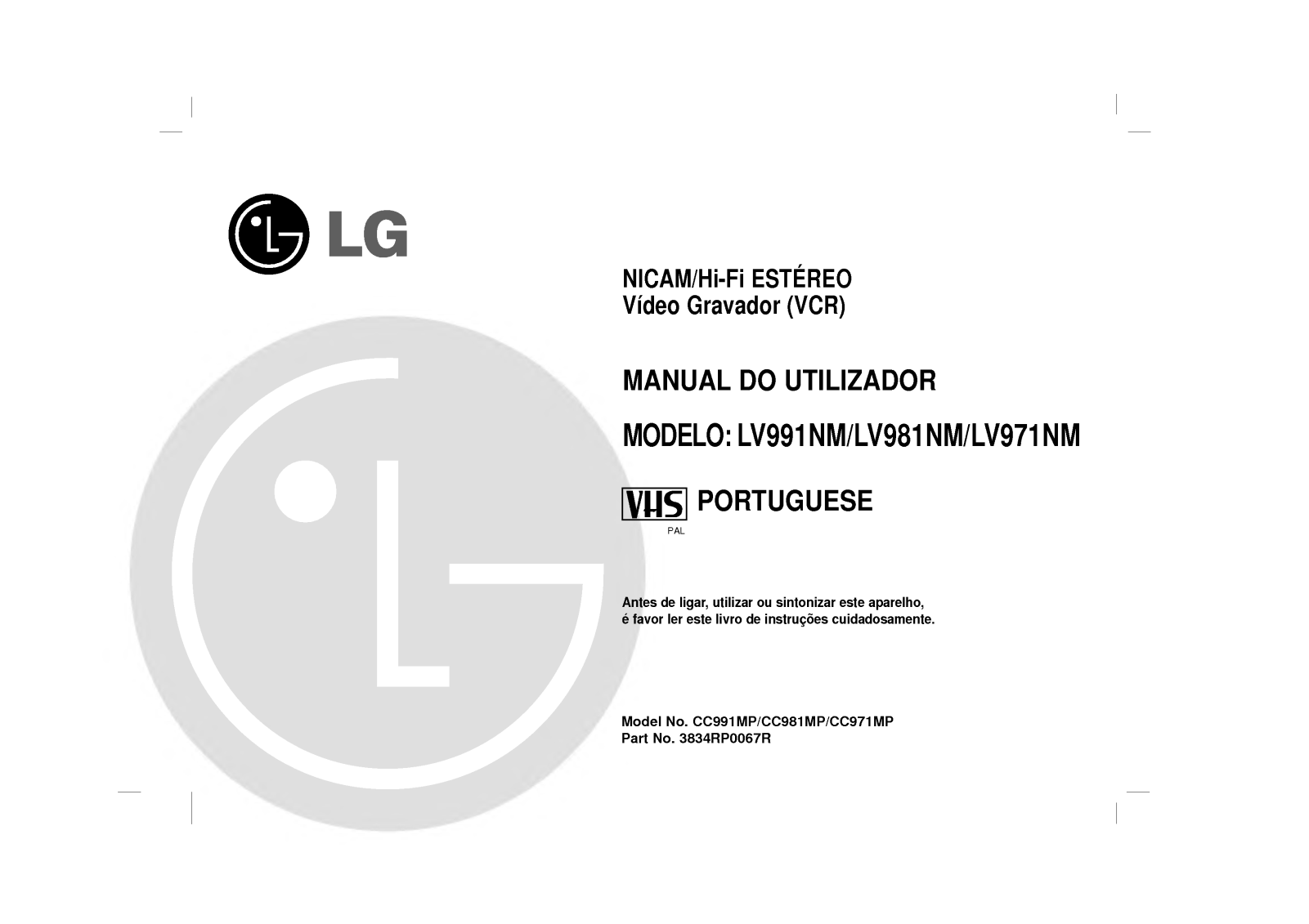 Lg LV971NM, LV981NM, LV991NM user Manual