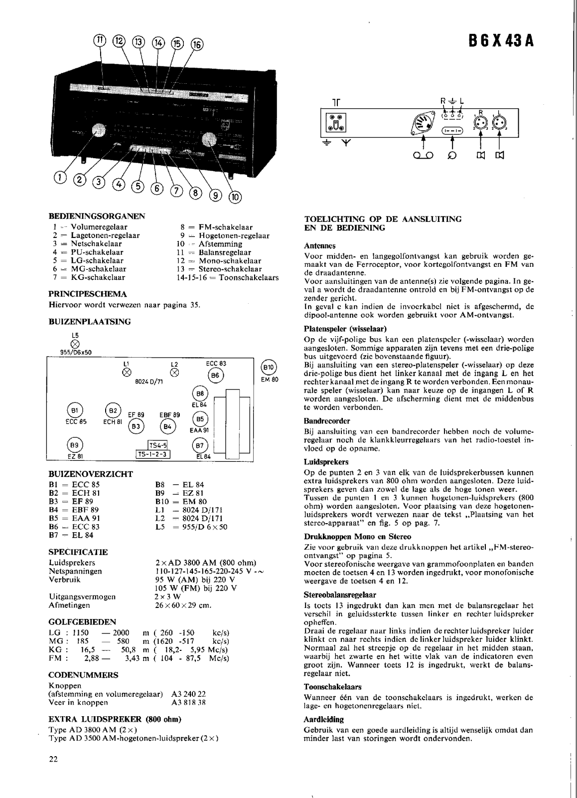 Philips B-6-X-43-A Service Manual