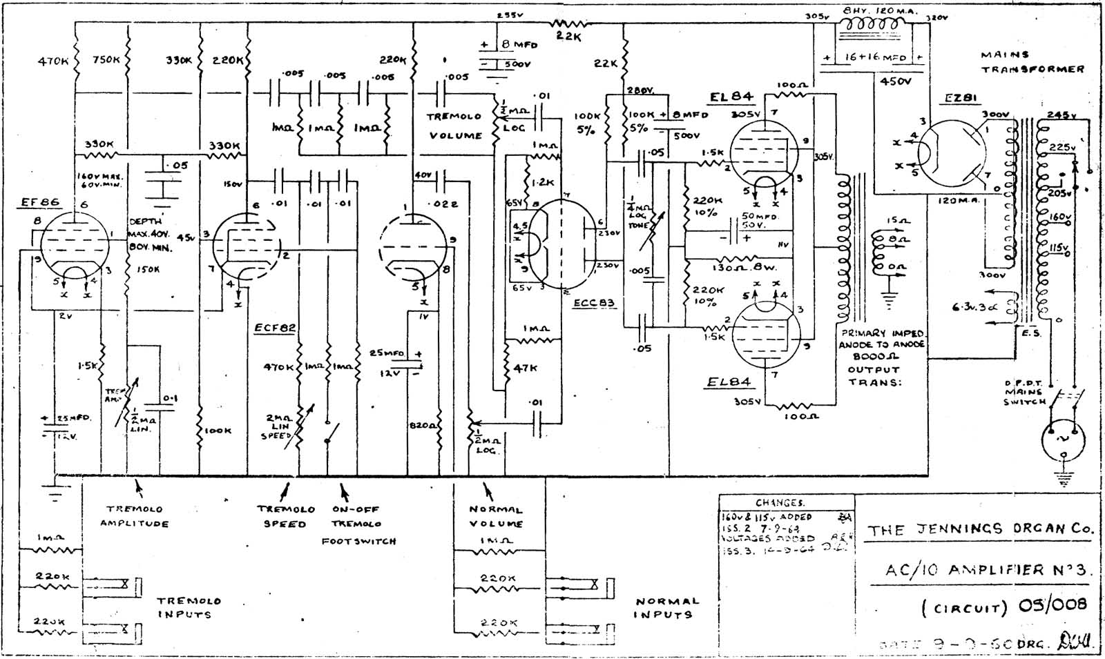 Vox ac10  1960 schematic