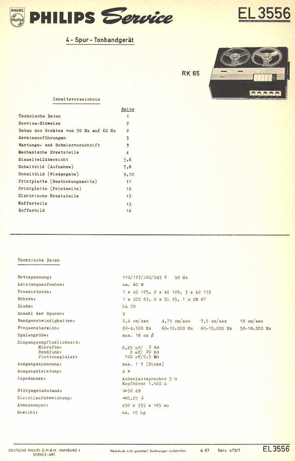 Philips EL-3556 Service manual