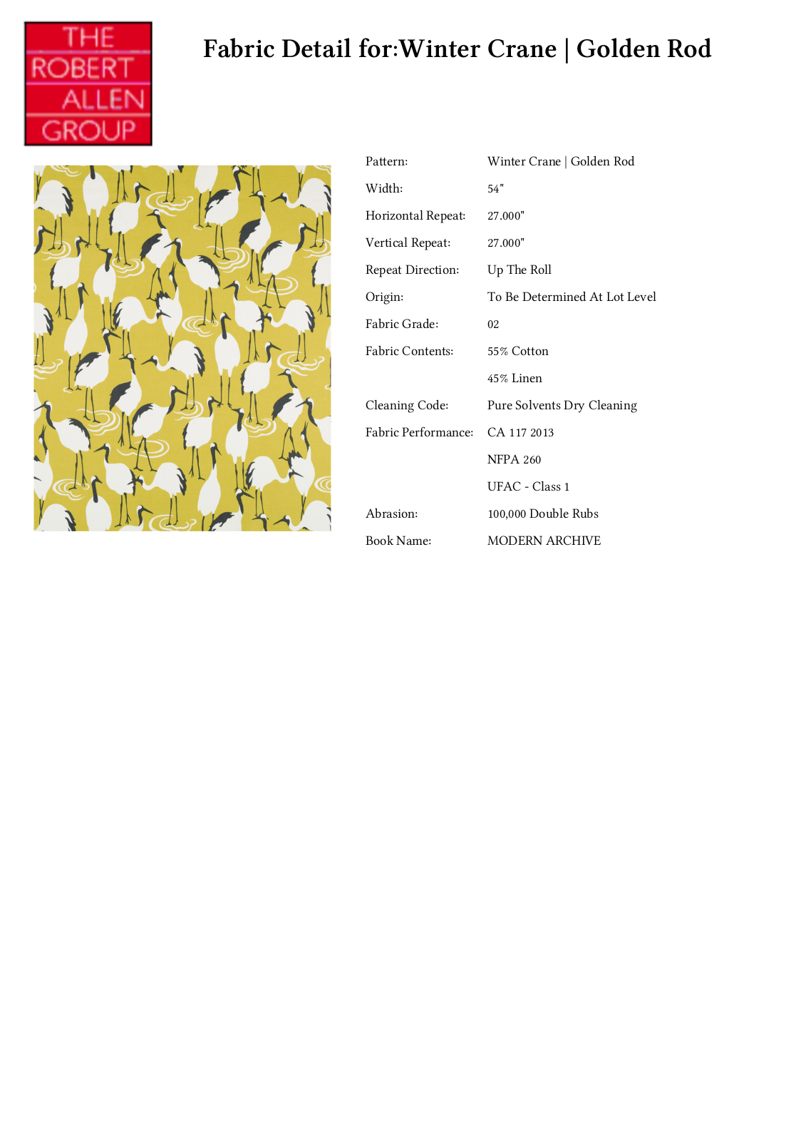 Robert Allen W008968566 Specifications - ManualMachine.com