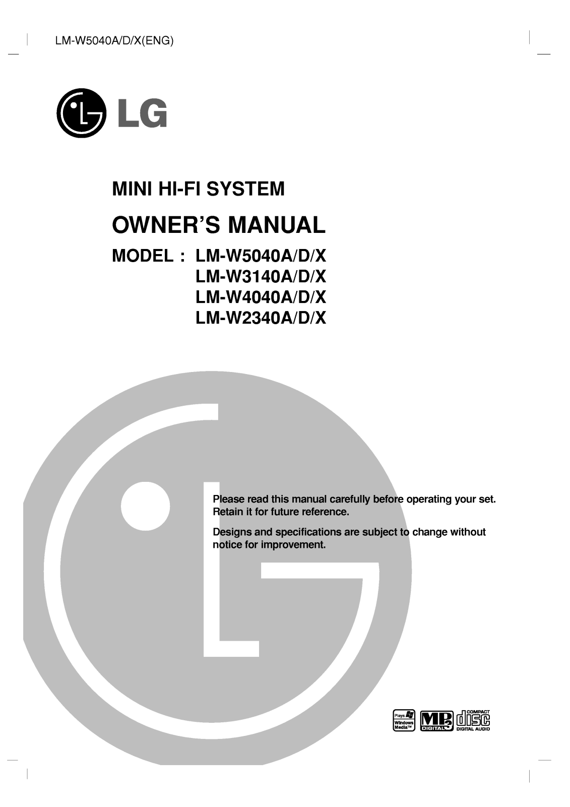 LG LM-W5040A User Manual