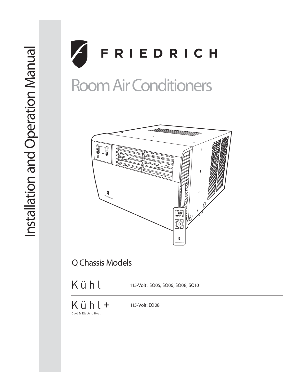 Friedrich SQ08, SQ05, SQ06, SQ10 User Manual