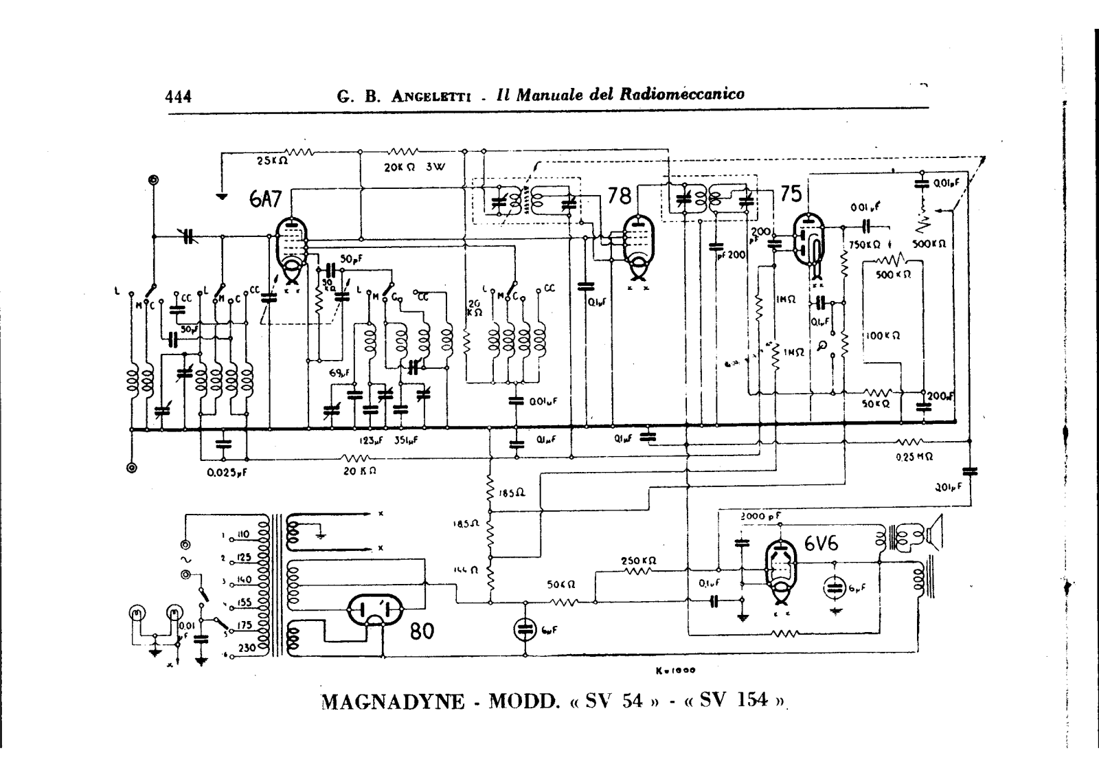 Magnadyne sv54, sv154 schematic