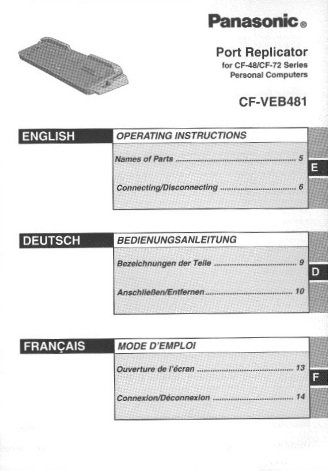 Panasonic cf-veb481 Operation Manual