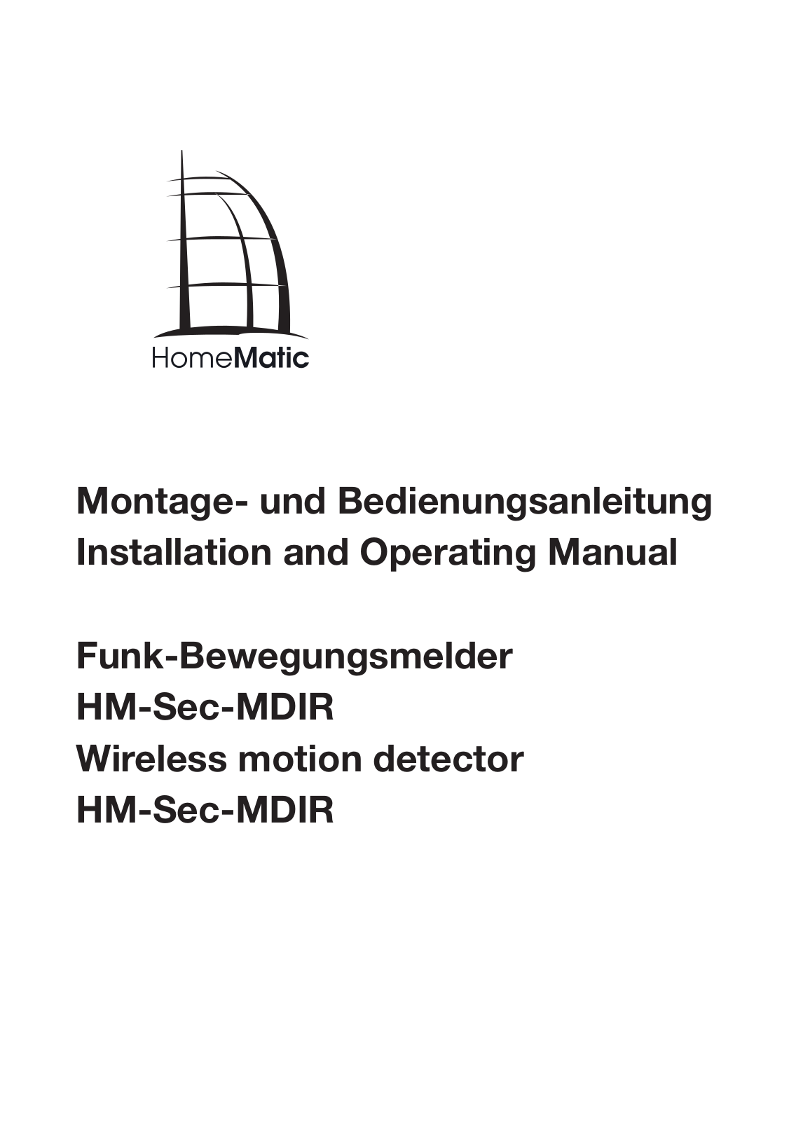 Homematic HM-Sec-MDIR Operating Manual