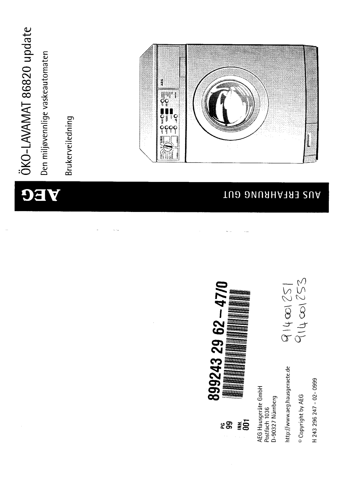 AEG LAVAMAT 86820 User Manual