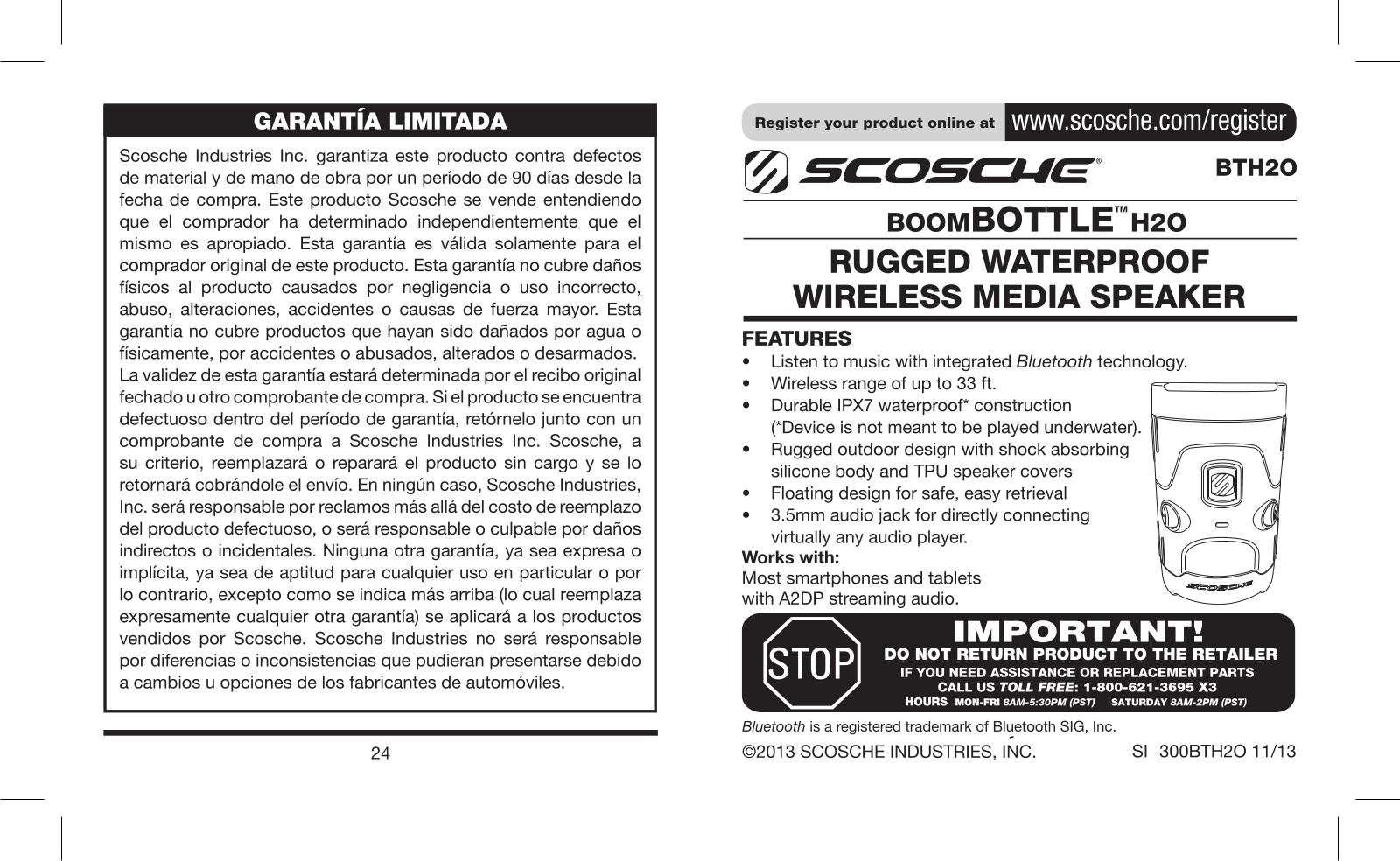 Scosche BTH2O User Manual - ManualMachine.com