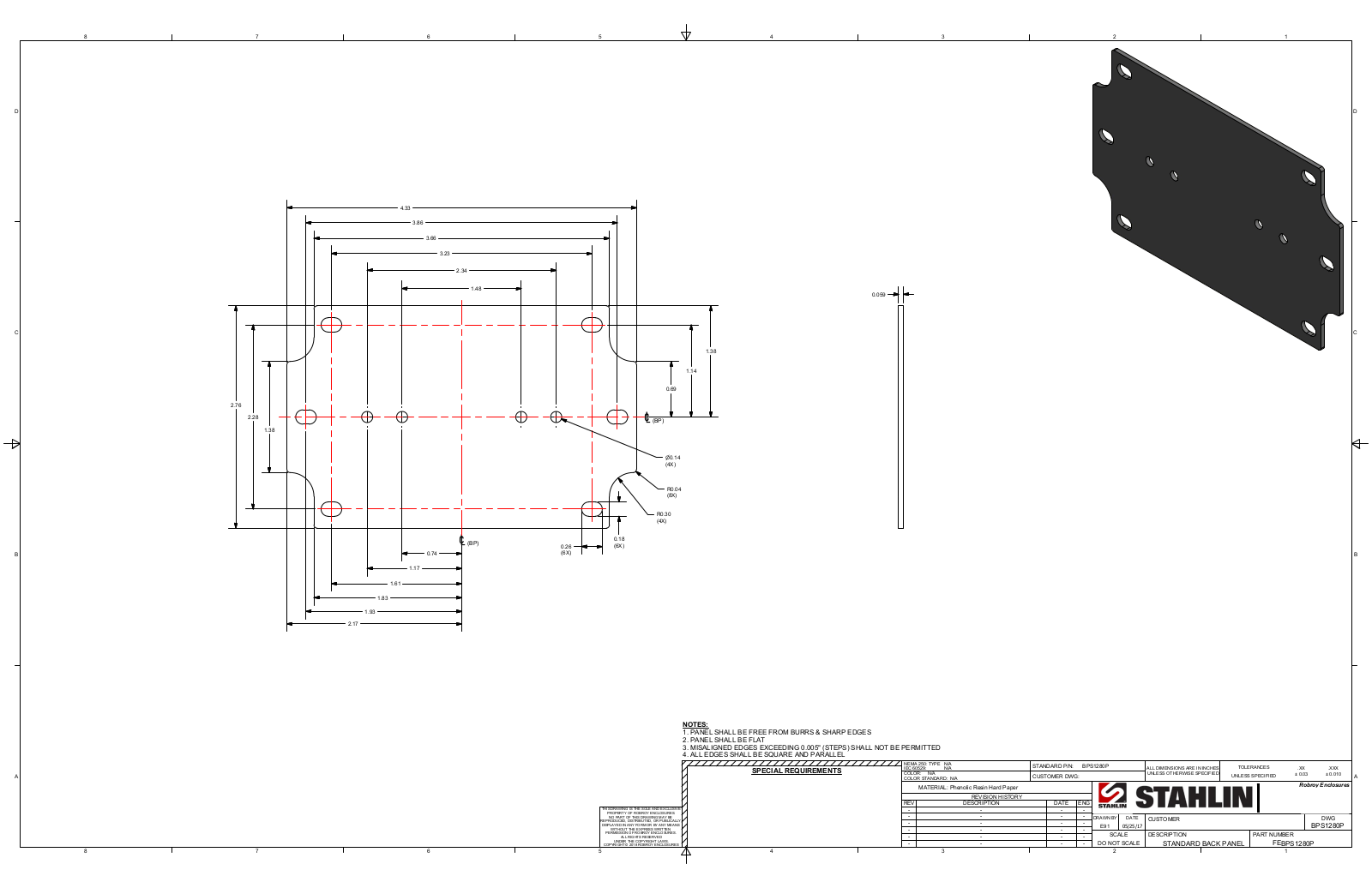 Stahlin BPS1280P Reference Drawing