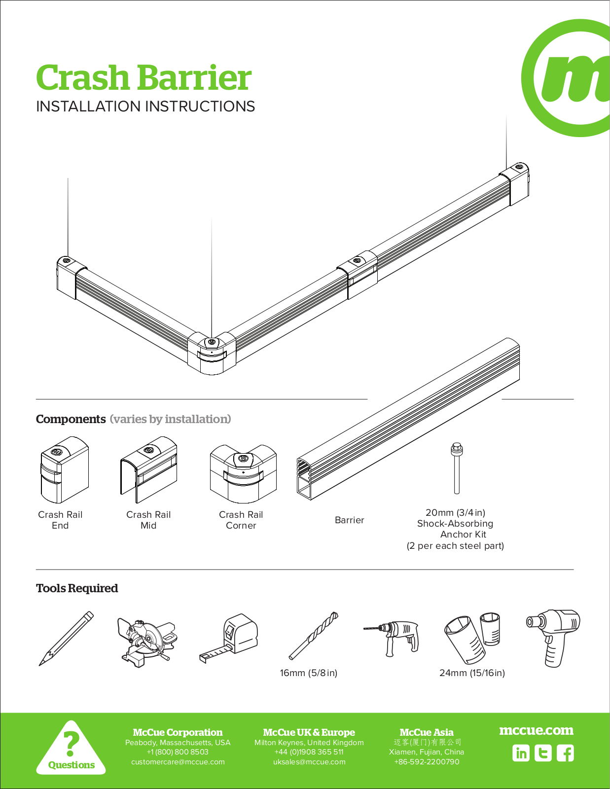 McCue Crash Barrier Instructions Manual