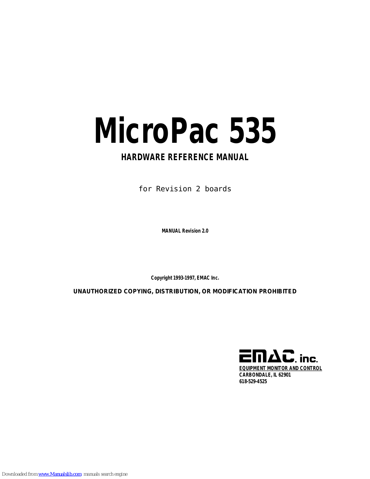 EMAC MicroPac 535 Hardware Reference Manual - ManualMachine.com