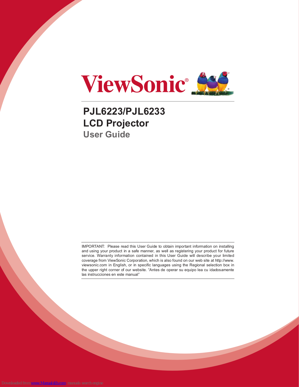 ViewSonic PJL6223, PJL6233, VS13909, VS13910 User Manual - ManualMachine.com