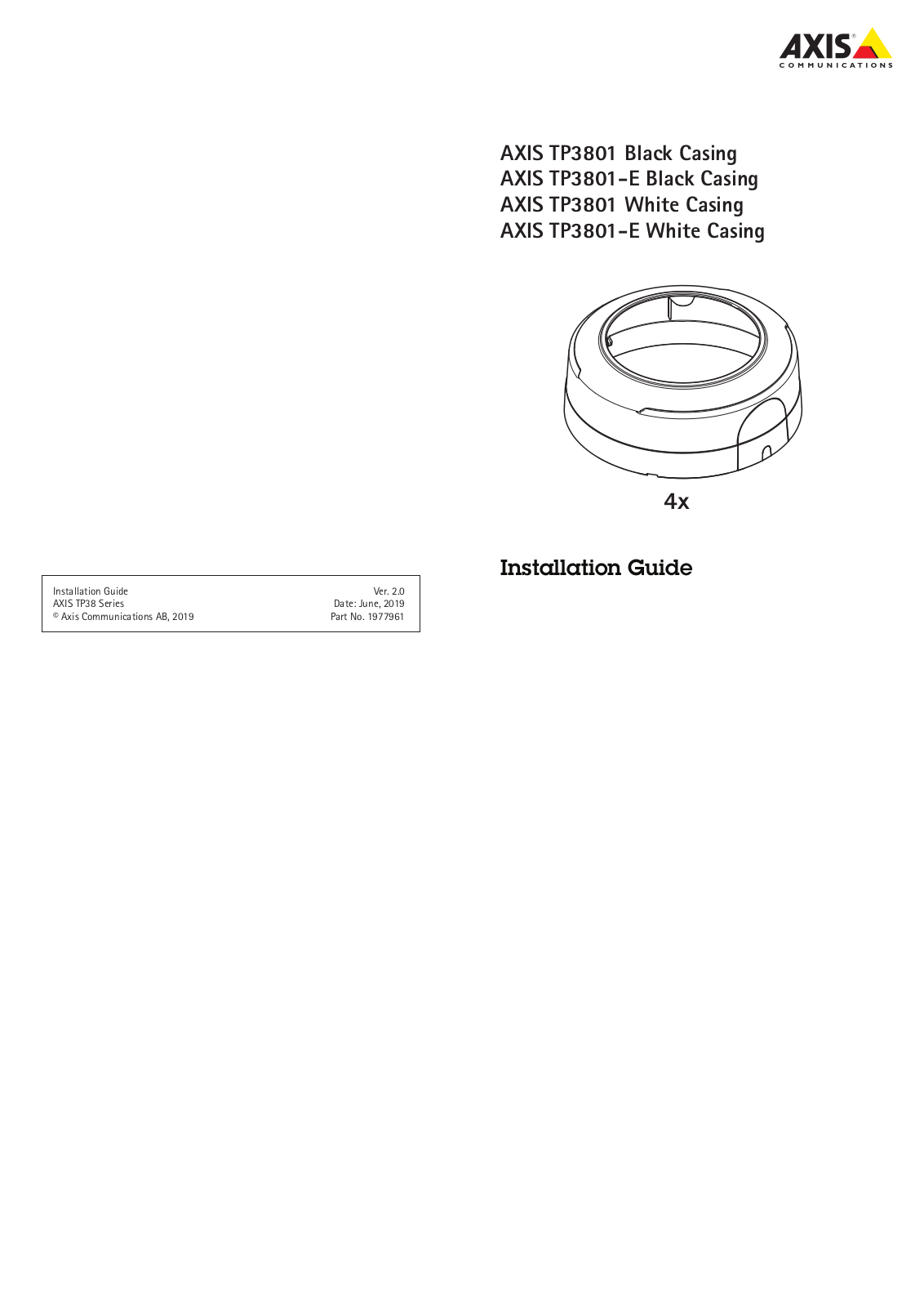 Axis TP3801-E operation manual