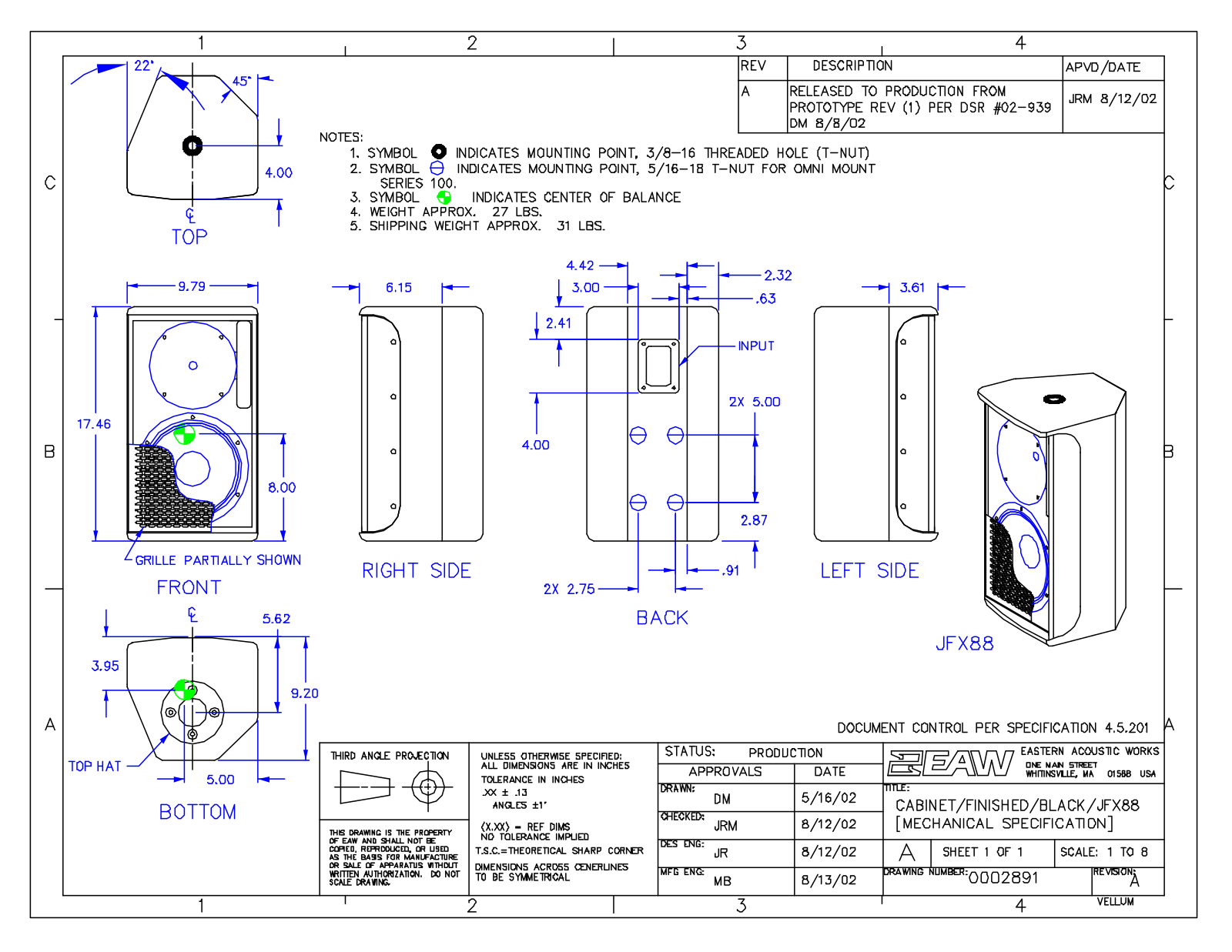 EAW JFX88 Service Manual