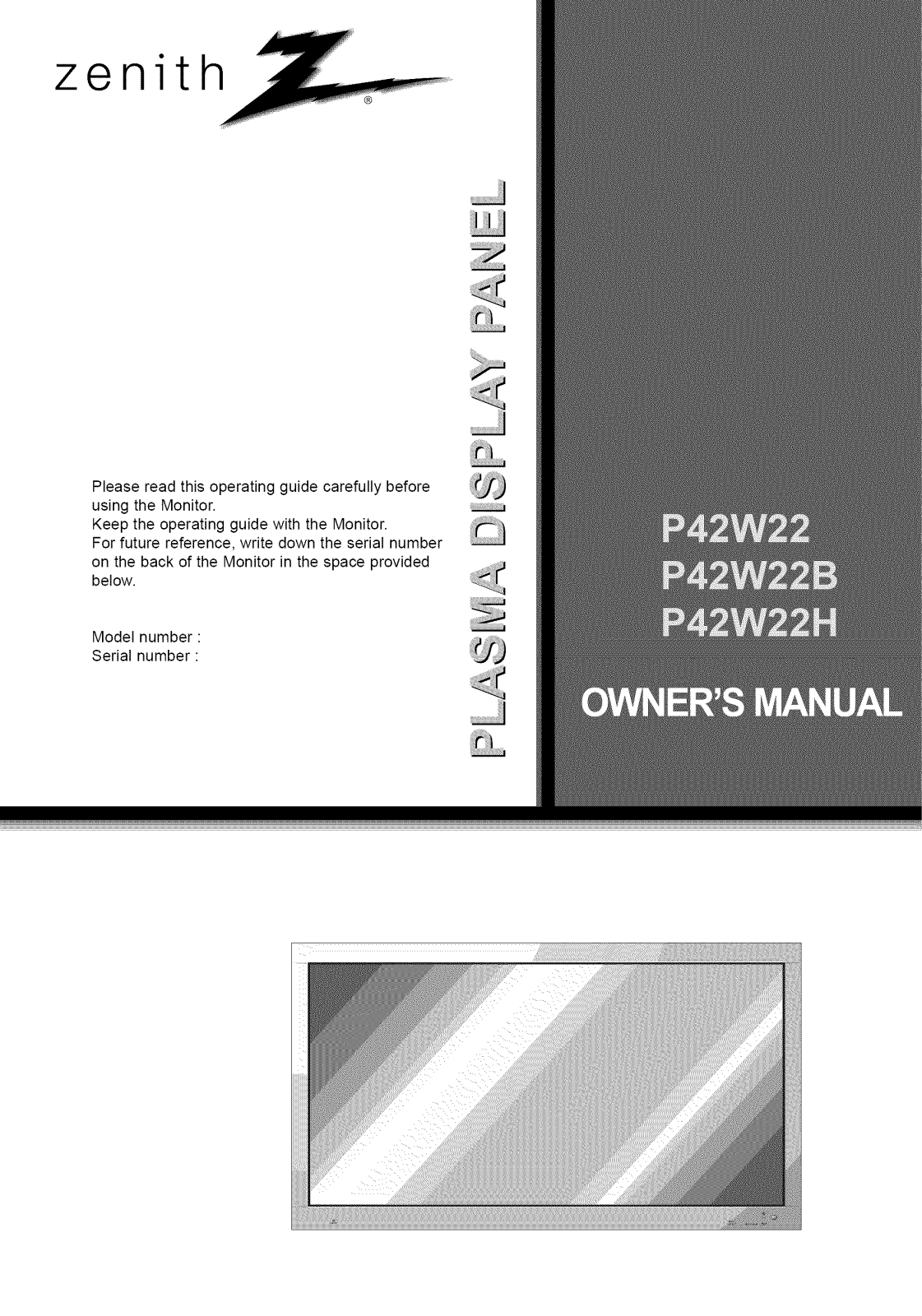 LG P42W22B, P42W22, MU-42PZ15A-AALZKZ, MU-42PZ11A-AALZKZ Owner’s Manual