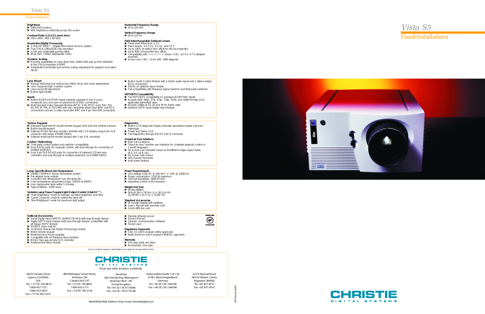 Christie Digital Systems S5 User Manual