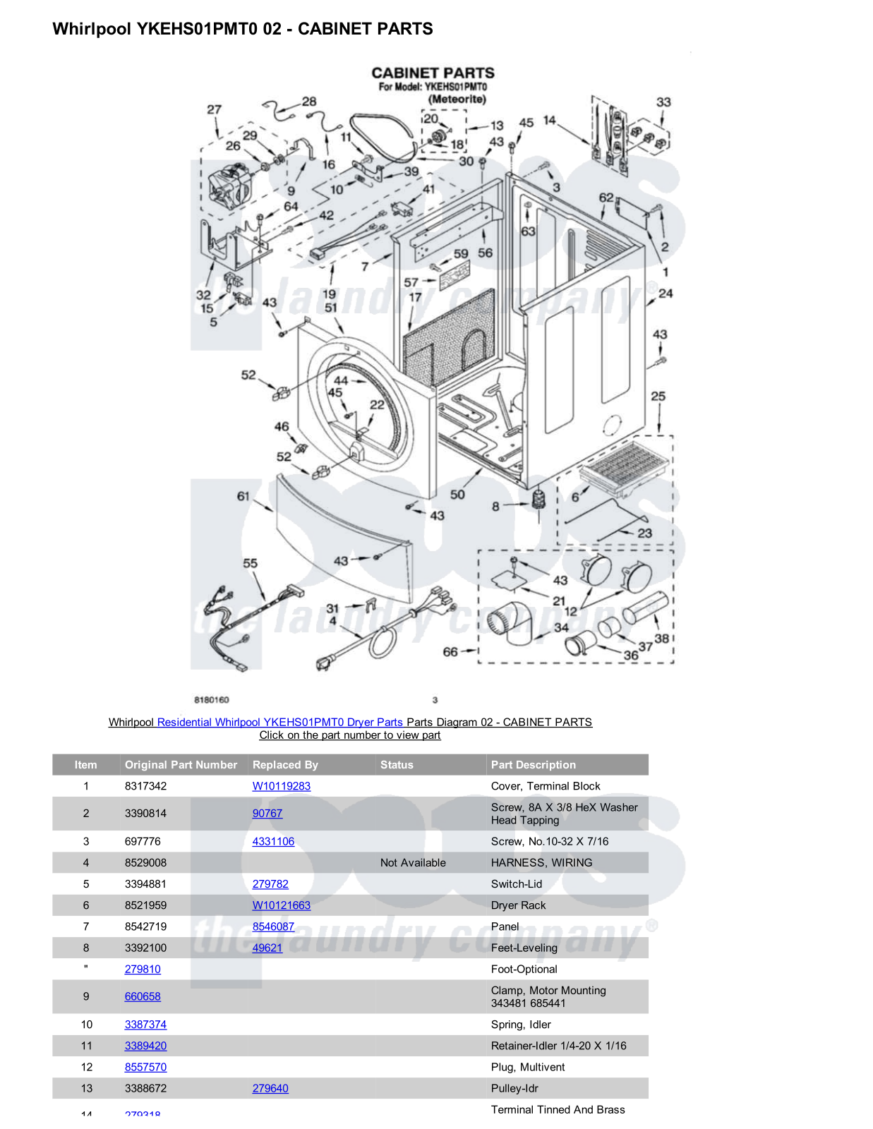 Whirlpool YKEHS01PMT0 Parts Diagram