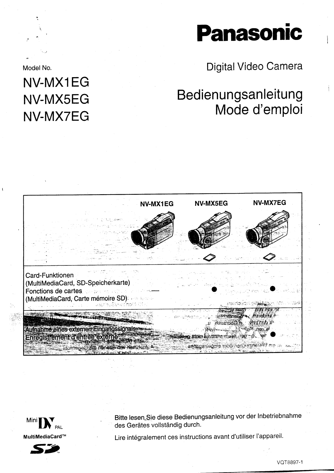 PANASONIC NV-MX1, NV-MX5, NV-MX5EG, NV-MX7, NV-MX7EG User Manual