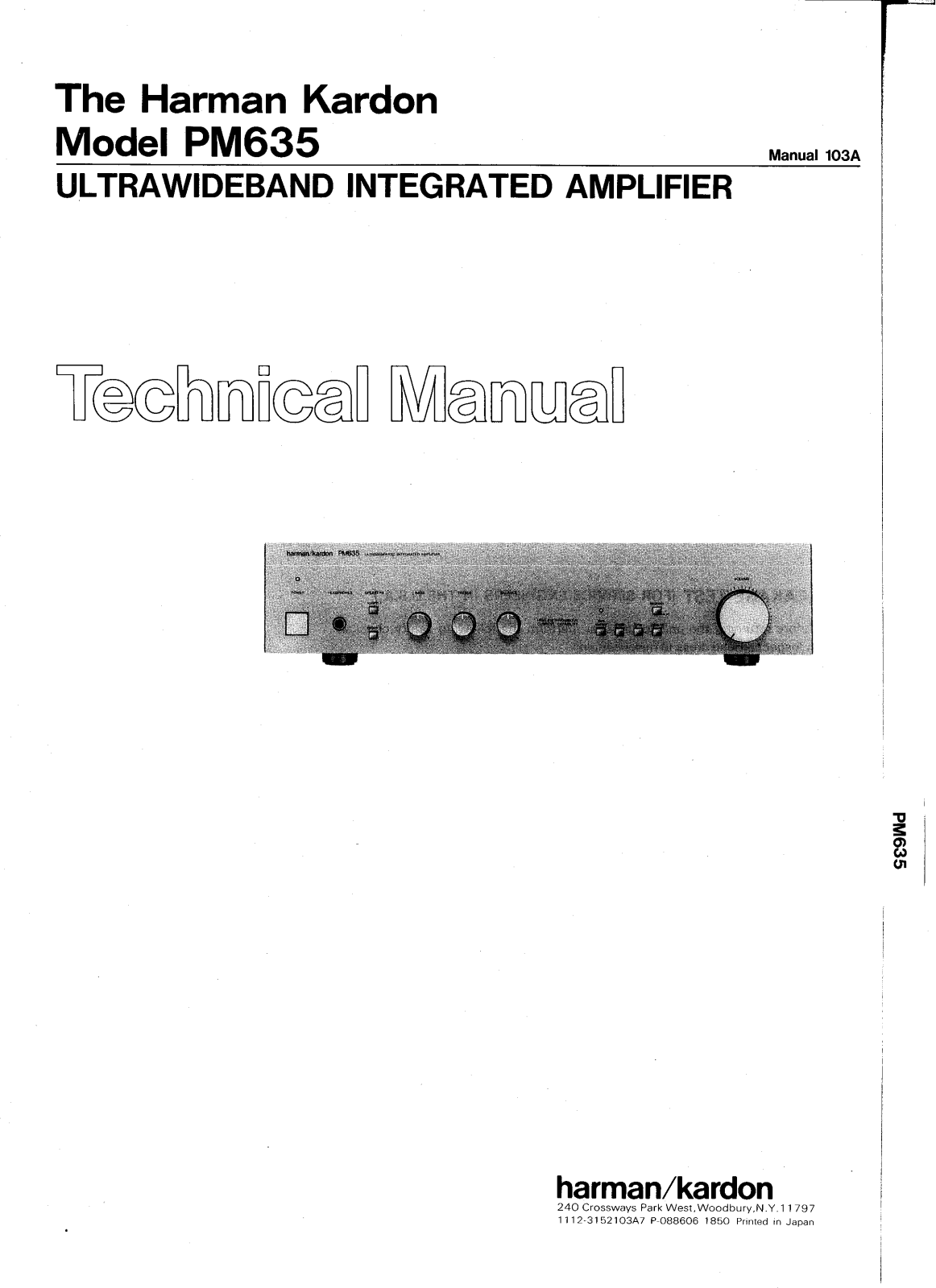 Harman Kardon PM-635 Service manual