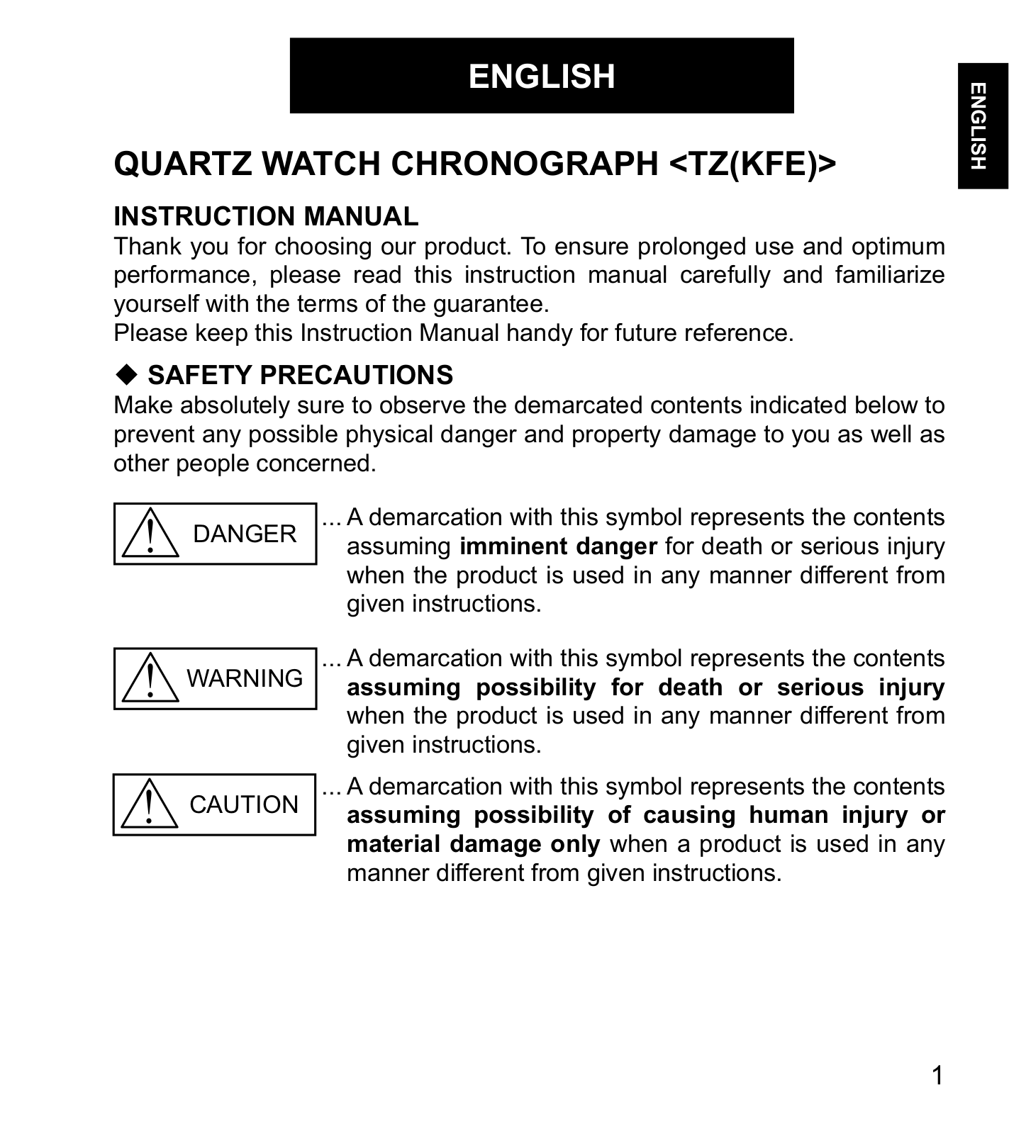 Orient TZ00001D User Manual