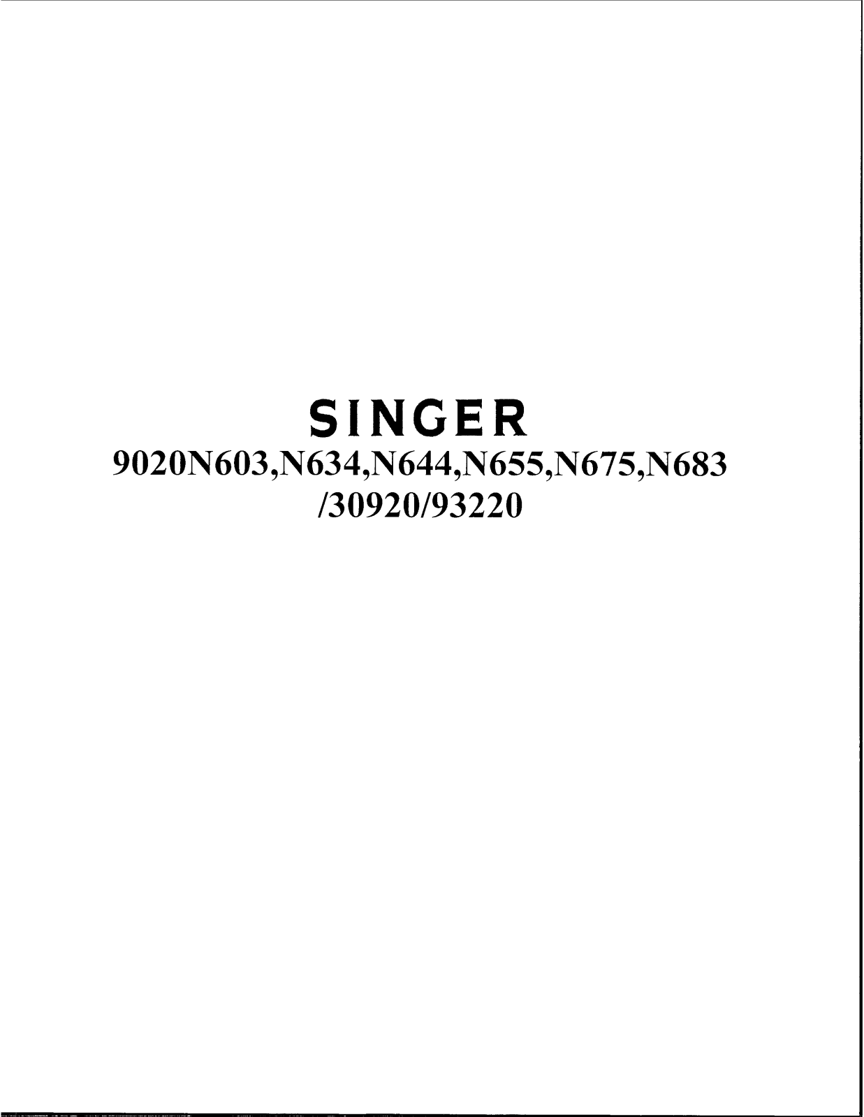 Singer 9020 User Manual