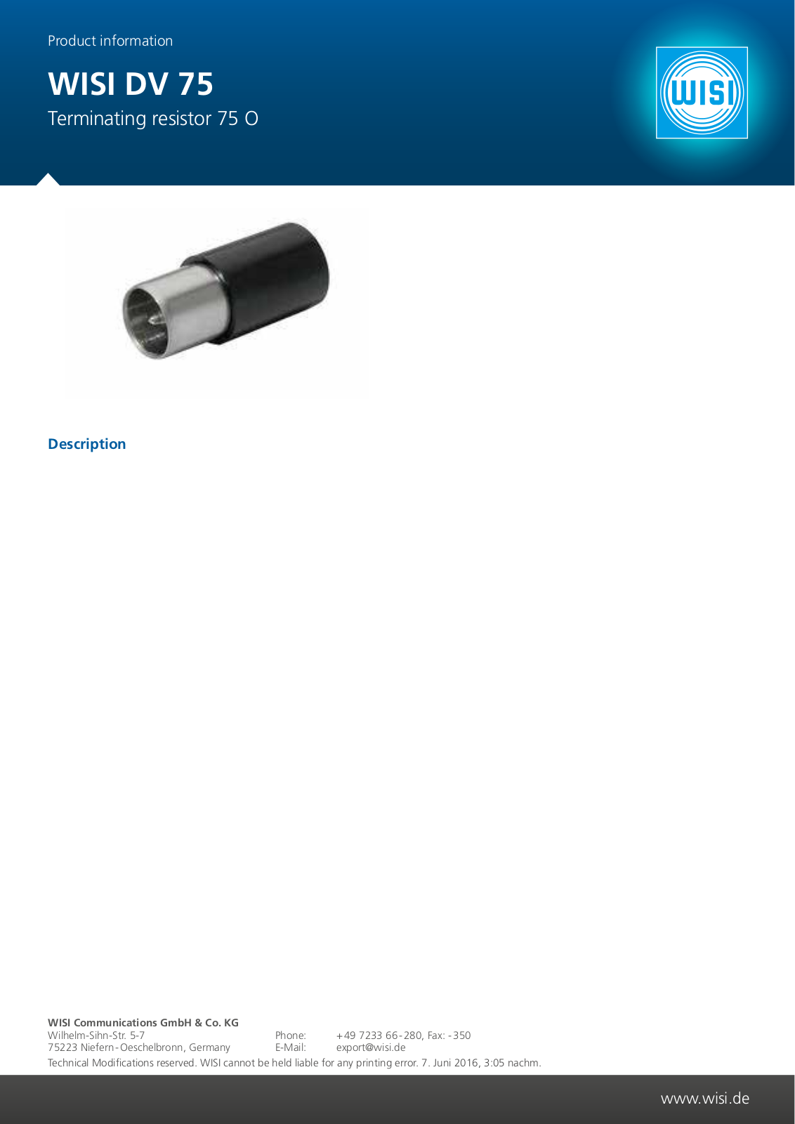 WISI DV 75 User Manual - ManualMachine.com