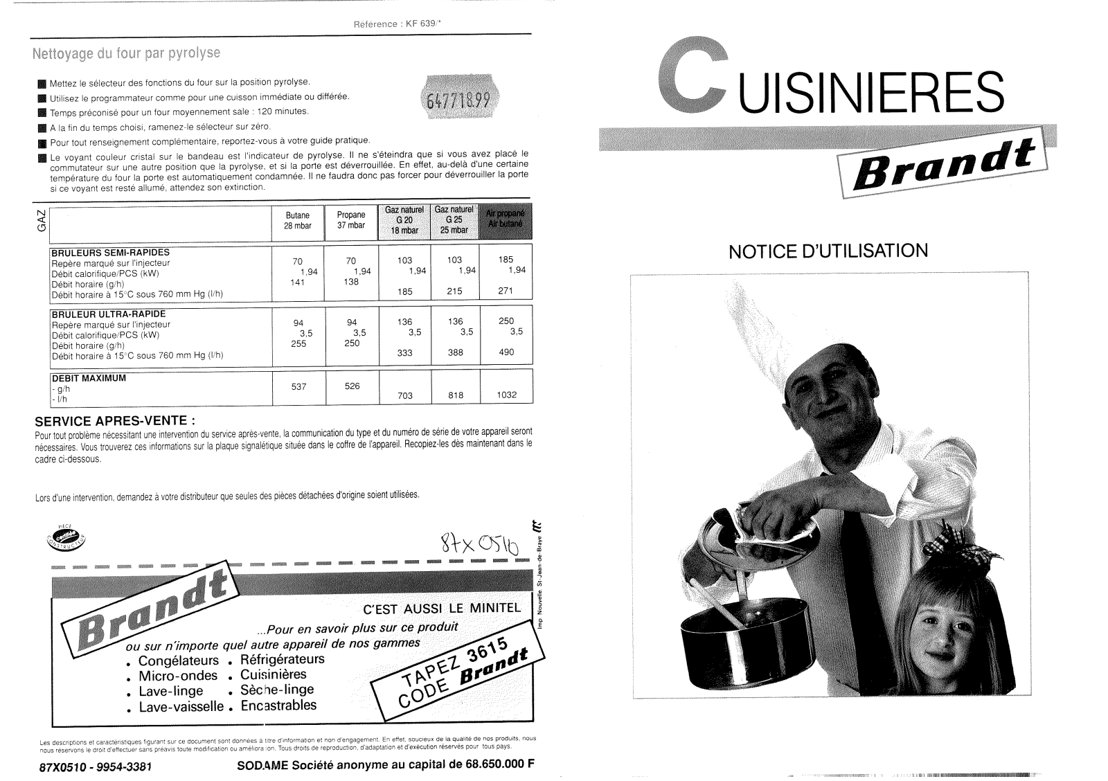 BRANDT KF639 User Manual