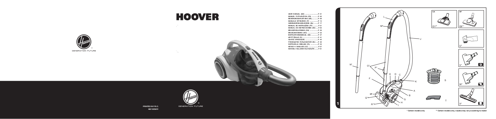 Hoover SE71-SZ04001 User Manual