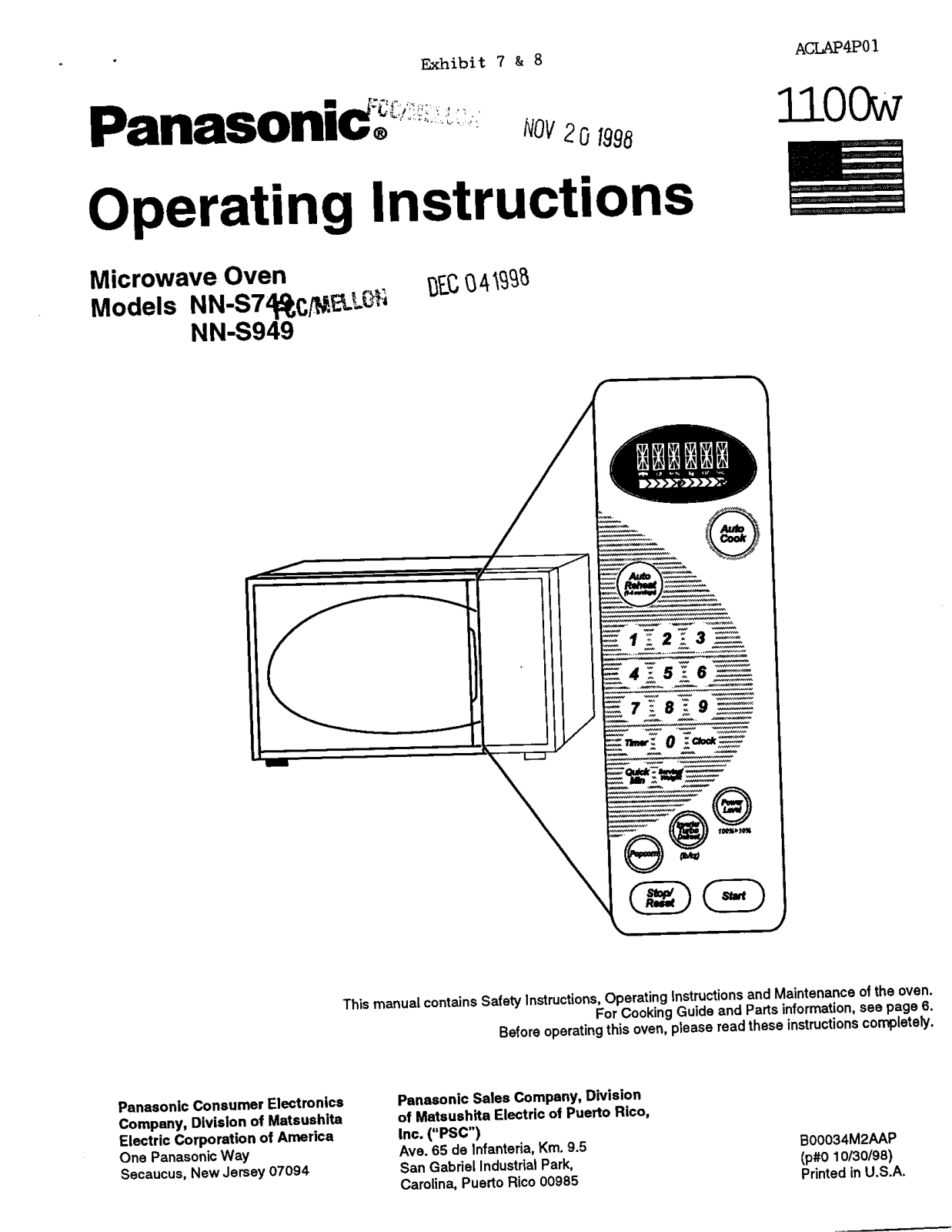 Panasonic AP4P01 Users Manual