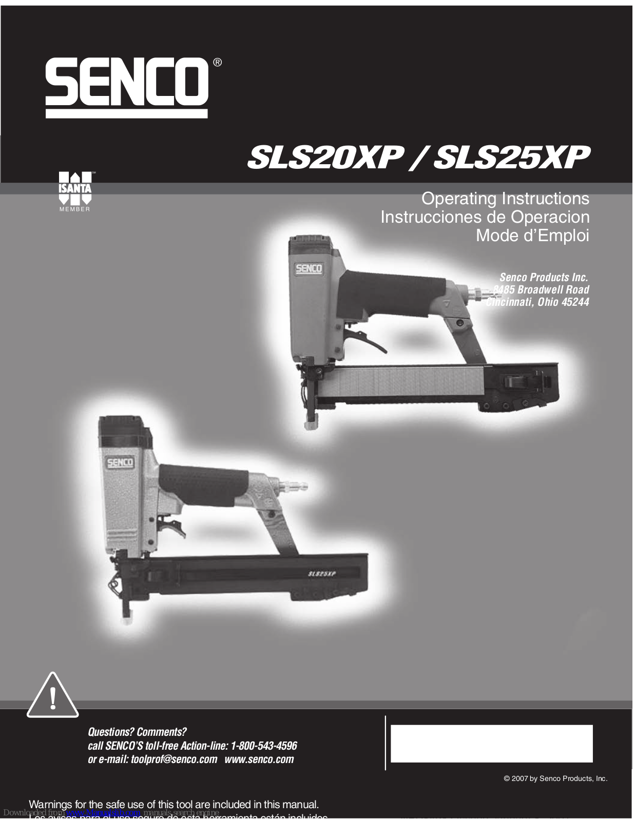 Senco SLS20X, SLS25XP Operating Instructions Manual