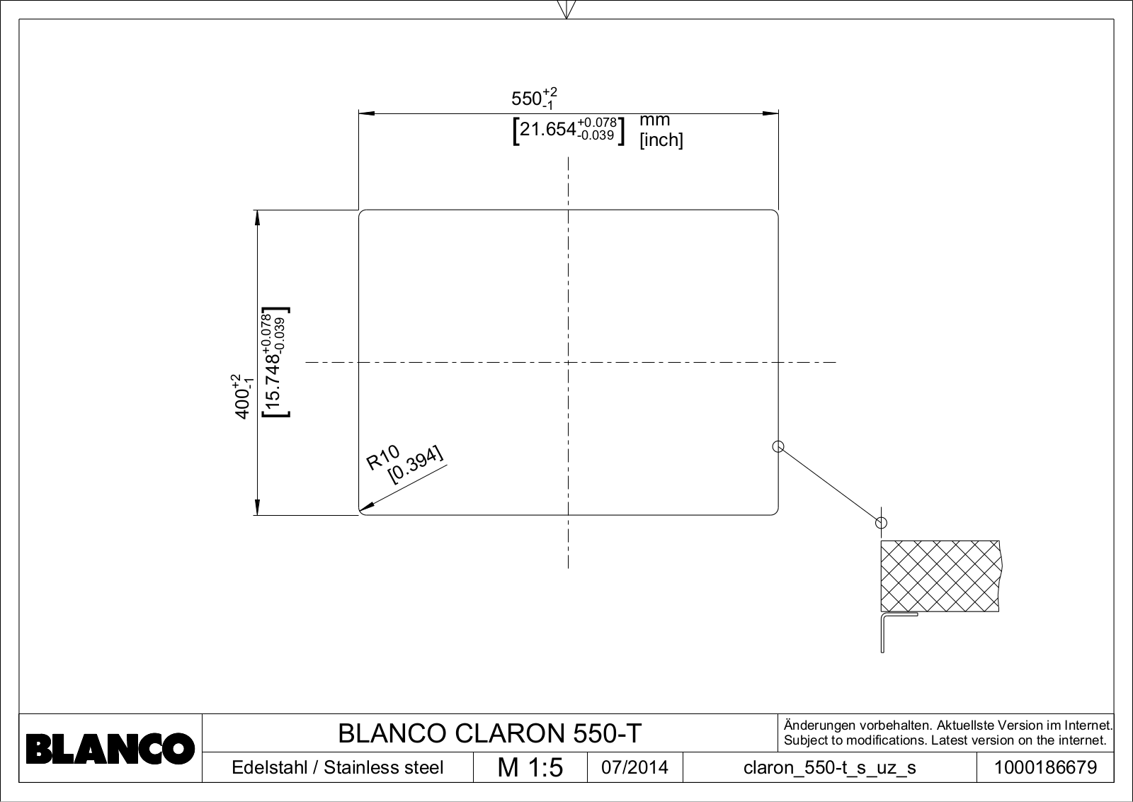 Blanco CLARON 550-T User guide